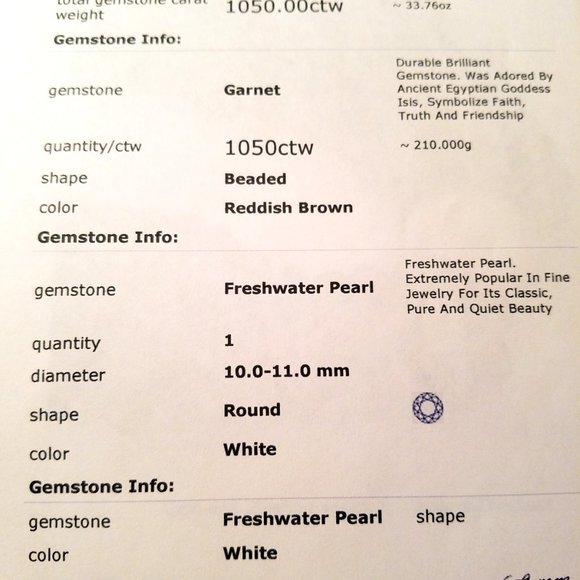 Pearls & Garnet 14K Gold Lariat Necklace – 48" Statement Strand, 1,050ctw - Picture 4 of 8